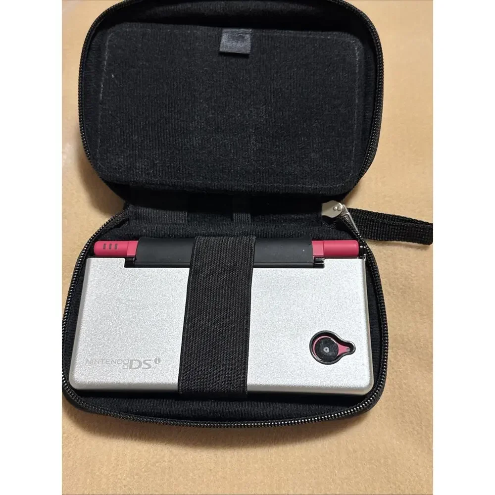 TESTED Nintendo DSi Hot Pink W/ Charger,DSI Armor, Case, Pink Stylus & 4 Games